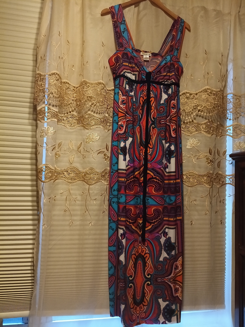 Arden B Multicolor Paisley Maxi Dress - Blue & Pink